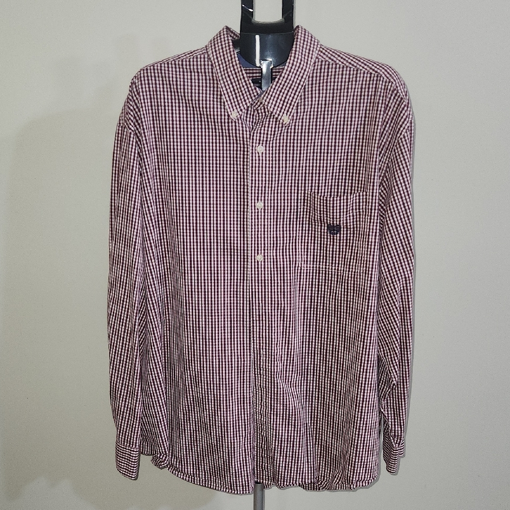 3XB. Chaps Men's Red and White Gingham Shirt